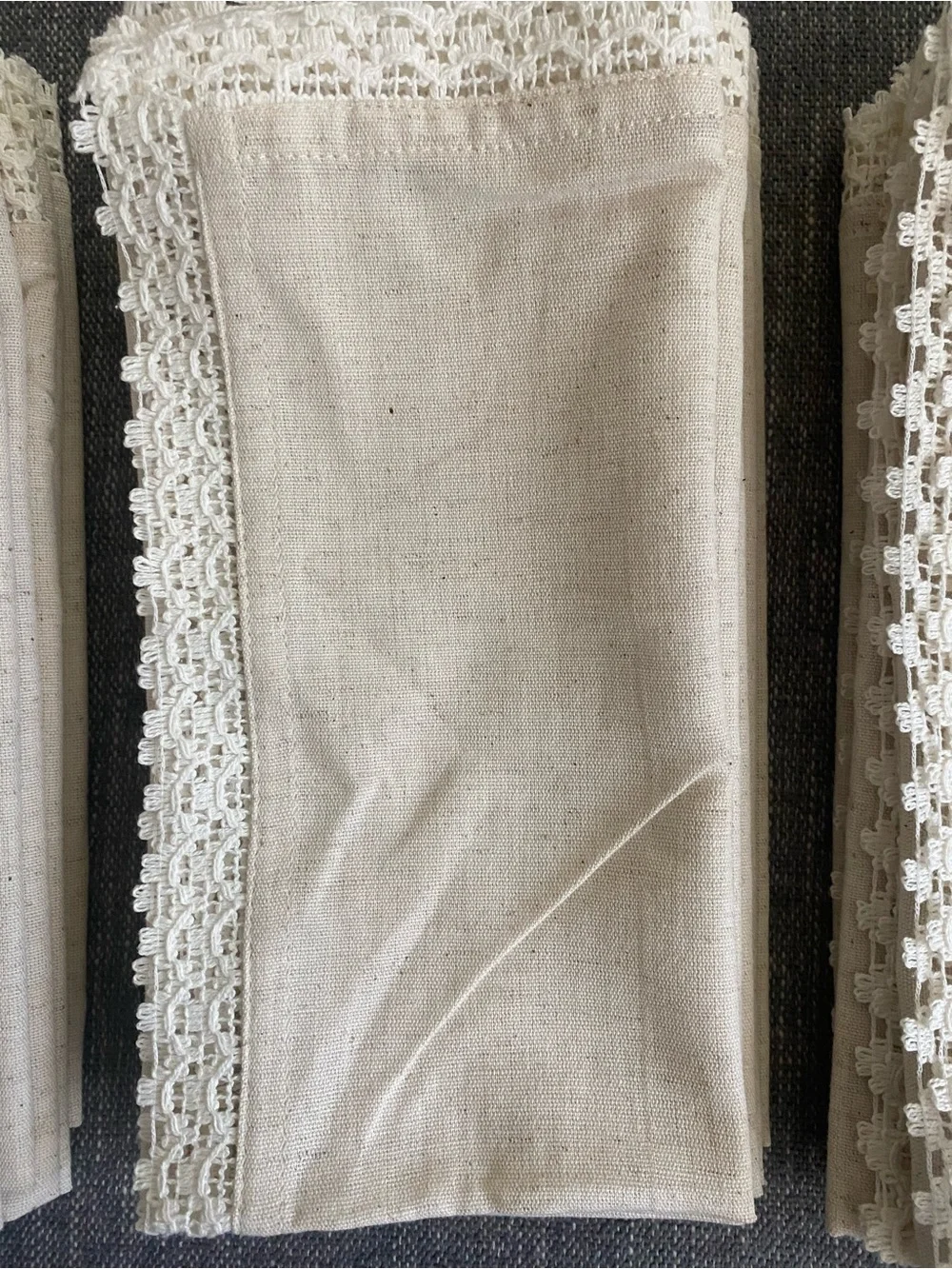 Pier 1 imports Elegant Lace-Trim Napkins - Cream (Set of 9)